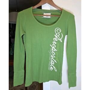 Aeropostale Y2K Green Top L Elena Gilbert Bella Swan Vampire Diaries Spellout